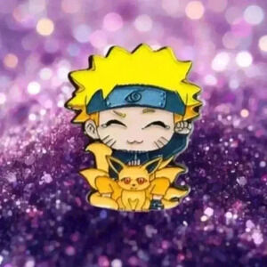 Kawaii Naruto & Kurama Nine-Tails Enamel Pin – Adorable Anime Collectible